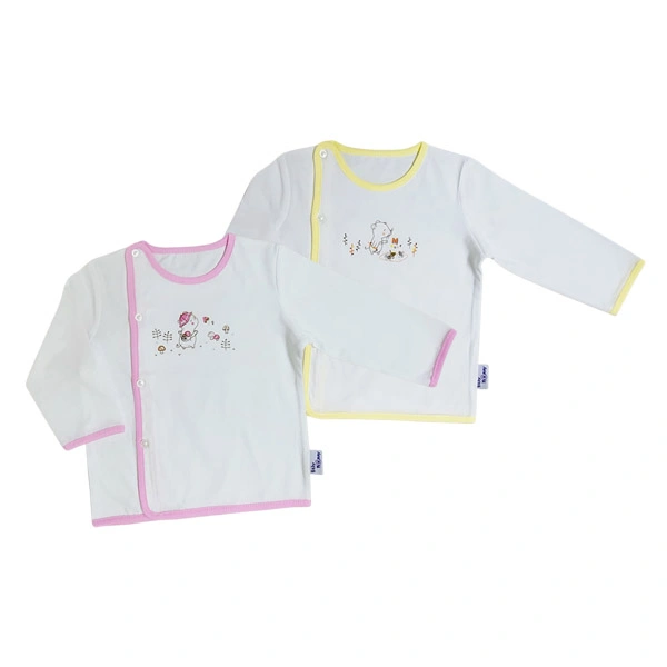 Combo 2 áo tay dài unisex BabyMommy cotton vàng - hồng